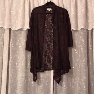Dark purple/burgundy lace cardigan
